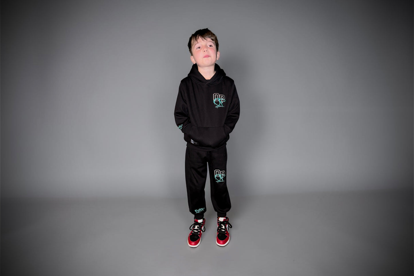 Teal OP Kids Cuffed Trackpants